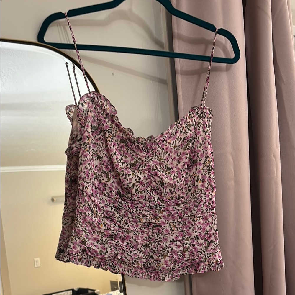 Floral Pink Spaghetti Strap Top